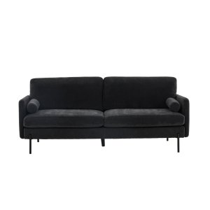 VENTURE DESIGN Antibes 2-pers. sofa - mrkegr velourstof og metal