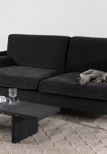 VENTURE DESIGN Antibes 2-pers. sofa - mrkegr velourstoff og metall