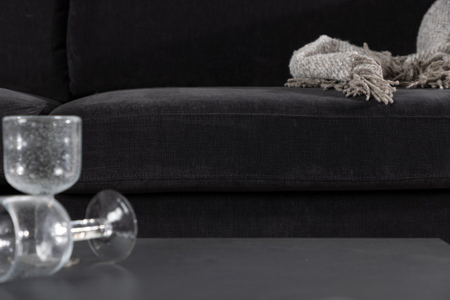 VENTURE DESIGN Antibes 2-pers. sofa - mrkegr velourstoff og metall