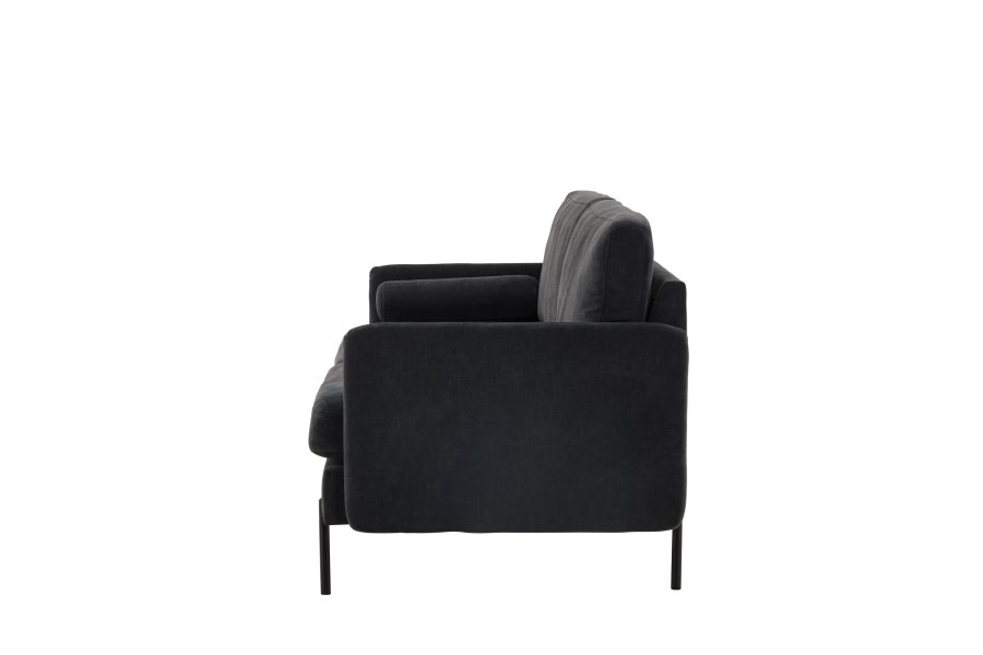 VENTURE DESIGN Antibes 2-pers. sofa - mrkegr velourstoff og metall