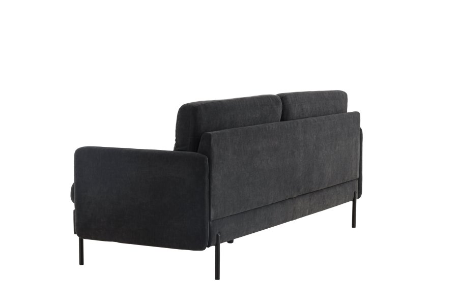 VENTURE DESIGN Antibes 2-pers. sofa - mrkegr velourstoff og metall