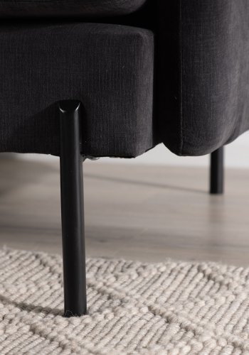 VENTURE DESIGN Antibes 2-pers. sofa - mrkegr velourstoff og metall