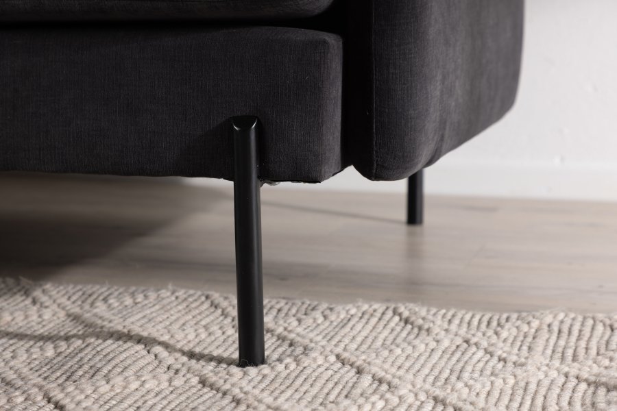 VENTURE DESIGN Antibes 2-pers. sofa - mrkegr velourstoff og metall