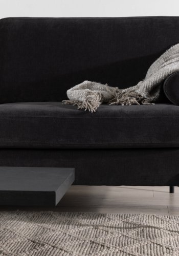 VENTURE DESIGN Antibes 2-pers. sofa - mrkegr velourstoff og metall
