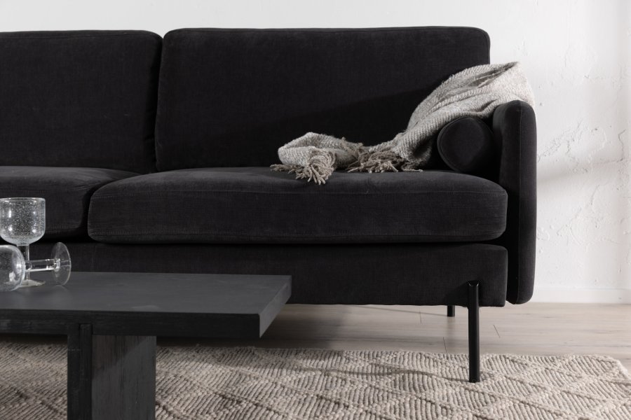 VENTURE DESIGN Antibes 2-pers. sofa - mrkegr velourstoff og metall