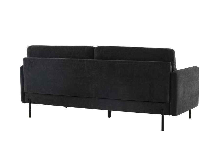 VENTURE DESIGN Antibes 2-pers. sofa - mrkegr velourstoff og metall