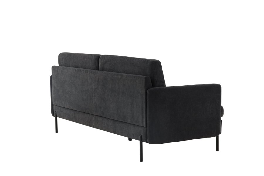 VENTURE DESIGN Antibes 2-pers. sofa - mrkegr velourstoff og metall