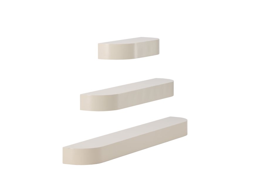 VENTURE DESIGN Glow Wandregal – beige MDF (3er-Set)