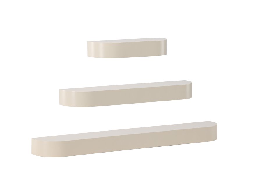 VENTURE DESIGN Glow Wandregal – beige MDF (3er-Set)