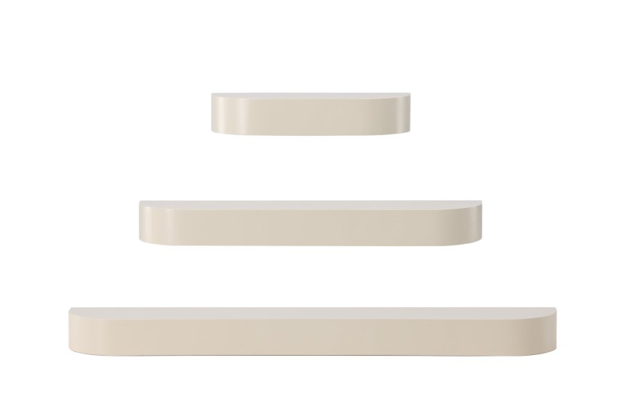 VENTURE DESIGN Glow Wandregal – beige MDF (3er-Set)