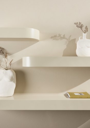 VENTURE DESIGN Glow Wandregal – beige MDF (3er-Set)