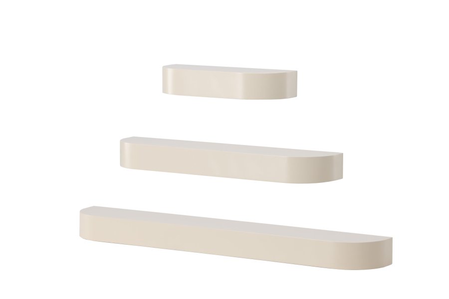VENTURE DESIGN Glow Wandregal – beige MDF (3er-Set)