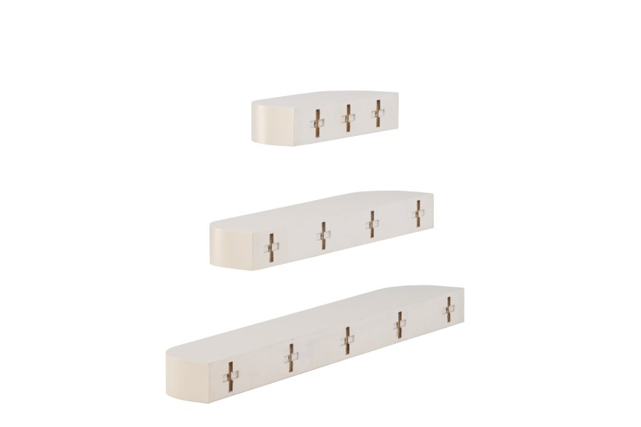 VENTURE DESIGN Glow Wandregal – beige MDF (3er-Set)