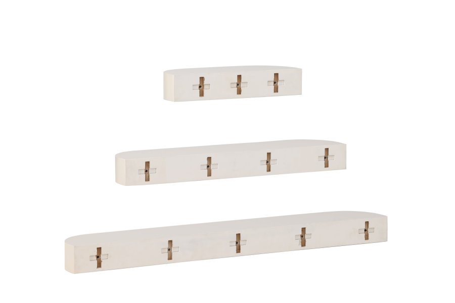 VENTURE DESIGN Glow Wandregal – beige MDF (3er-Set)