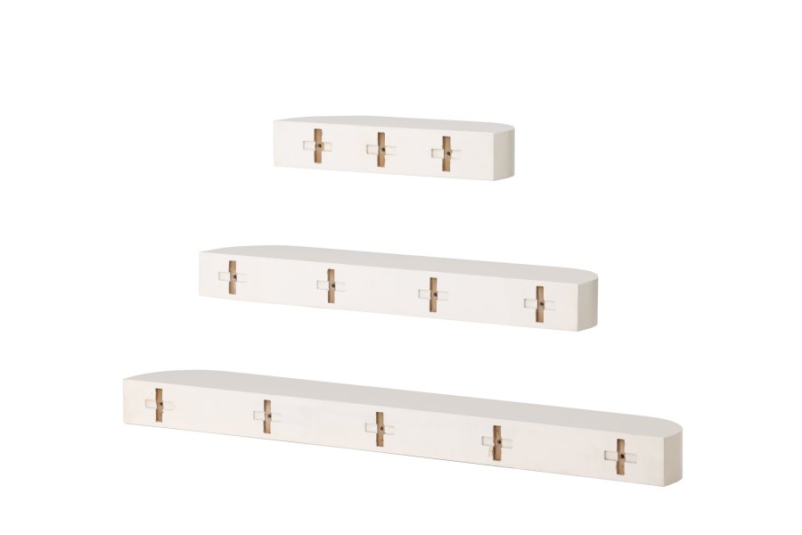 VENTURE DESIGN Glow Wandregal – beige MDF (3er-Set)