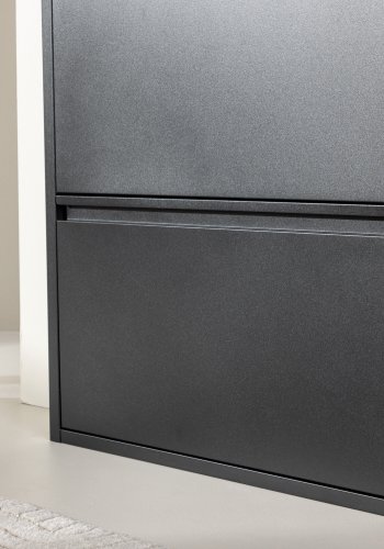 VENTURE DESIGN Bonito skoskap, m. 3 drer - sort stl