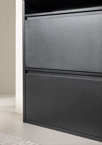 VENTURE DESIGN Ushuaia skoskap, med 4 drer - sort stl