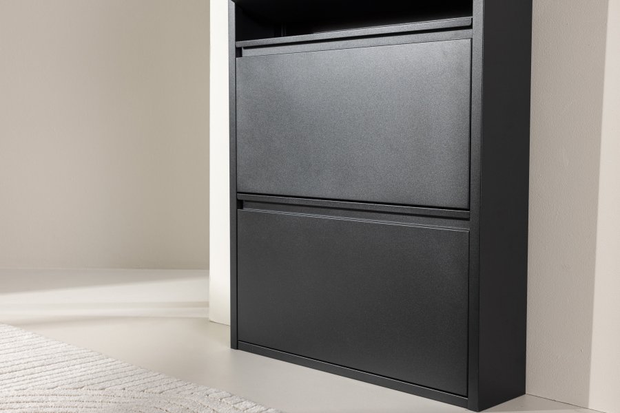 VENTURE DESIGN Ushuaia skoskap, med 4 drer - sort stl