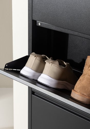 VENTURE DESIGN Ushuaia skoskap, med 4 drer - sort stl