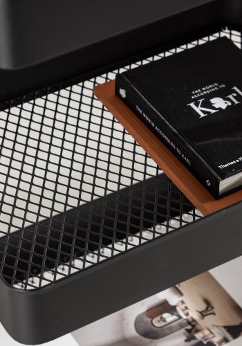 VENTURE DESIGN Manaus rullebord, m. 4 hyller - svart stl (46x34)