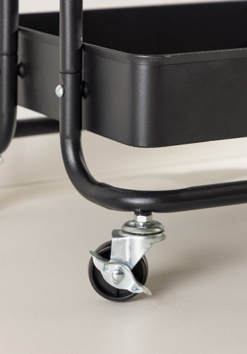 VENTURE DESIGN Manaus rullebord, m. 4 hyller - svart stl (46x34)