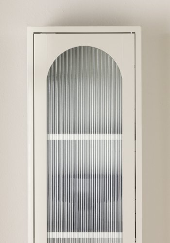 VENTURE DESIGN Cali skap, m. 1 dr og 4 hyller - glass og beige stl