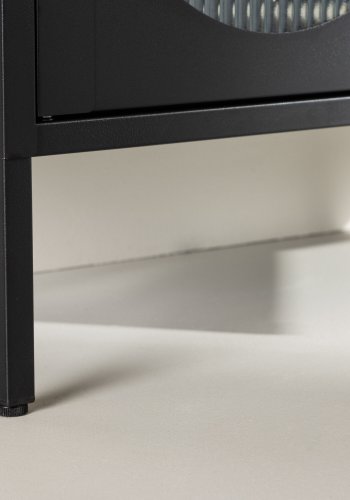 VENTURE DESIGN Lima skap, m. 2 drer og 4 hyller - glass og sort stl