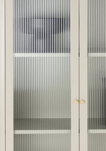 VENTURE DESIGN Lima skap, m. 2 drer og 4 hyller - glass og beige stl