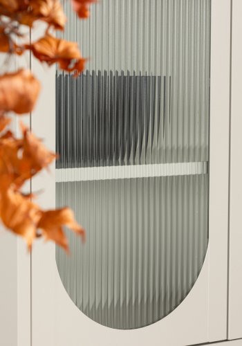 VENTURE DESIGN Lima skap, m. 2 drer og 4 hyller - glass og beige stl