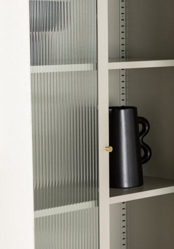 VENTURE DESIGN Lima skap, m. 2 drer og 4 hyller - glass og beige stl