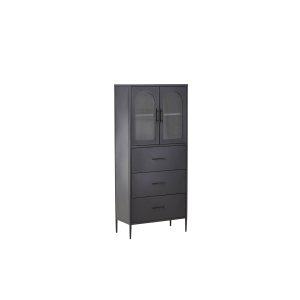 VENTURE DESIGN La Paz skp, m. 2 luckor och 3 ldor - glas och svart stl