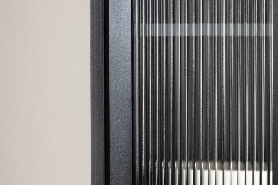 VENTURE DESIGN La Paz skap, med 2 drer og 3 skuffer - glass og sort stl