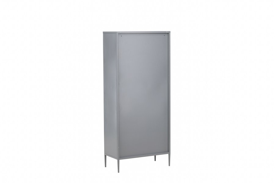 VENTURE DESIGN La Paz skap, m. 2 drer og 3 skuffer - glass og lysegr stl