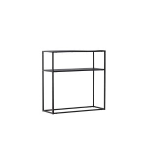 VENTURE DESIGN Bogota sidobord, w. 1 hylla - glas och svart stl (80x30)