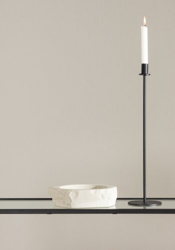 VENTURE DESIGN Bogóta sidebord, m. 1 hylle - glass og sort stl (80x30)