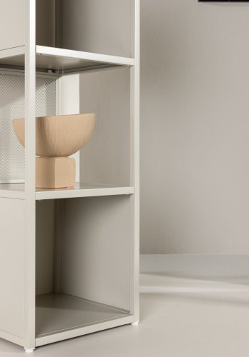 VENTURE DESIGN Buenos Aires bokhylle, m. 4 hyller, firkantet - beige stl