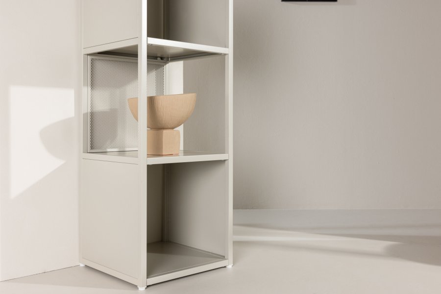 VENTURE DESIGN Buenos Aires bokhylle, m. 4 hyller, firkantet - beige stl