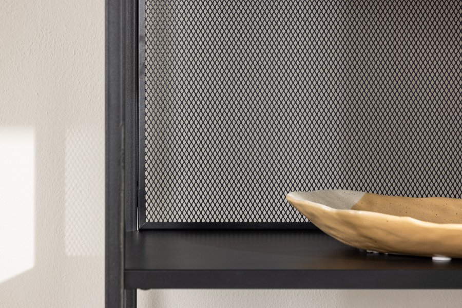 VENTURE DESIGN Santiago bokhylle, m. 2 hyller og 2 skuffer - sort stl