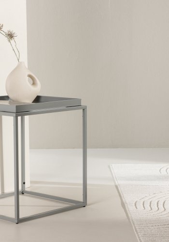 VENTURE DESIGN Porto Alegre sidebord, firkantet - mrk grtt stl (45x45)