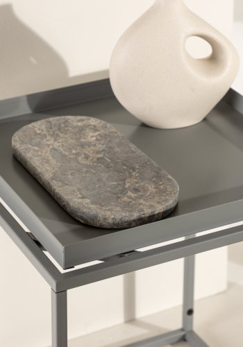 VENTURE DESIGN Porto Alegre sidebord, firkantet - mrk grtt stl (45x45)