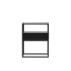 VENTURE DESIGN Fortaleza Beistelltisch, mit 1 Schublade – Glas und schwarzer Stahl (40x40)