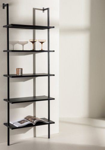 VENTURE DESIGN Caracas bokhylle, m. 5 hyller - sort stl