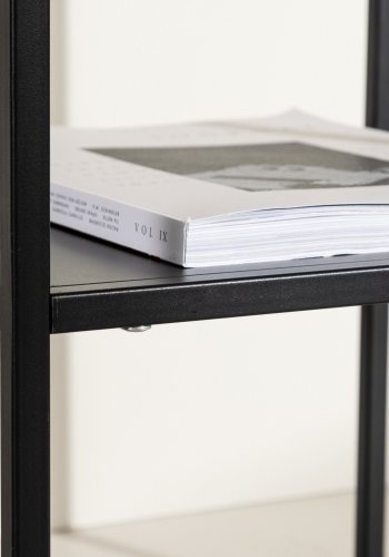 VENTURE DESIGN Sao Paulo sidebord, m. 1 hylle - glass og sort stl (40x40)