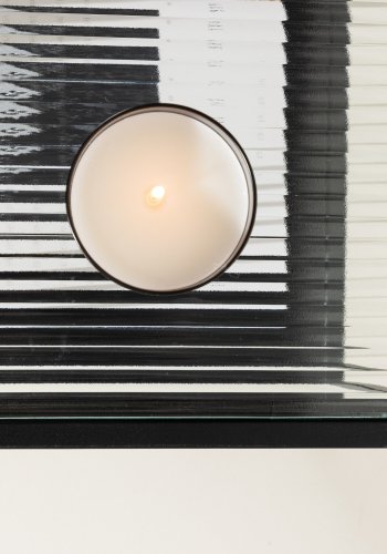 VENTURE DESIGN Sao Paulo sidebord, m. 1 hylle - glass og sort stl (40x40)