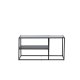 VENTURE DESIGN Campinas Couchtisch, mit 1 Ablage – Glas und schwarzer Stahl (90x60)