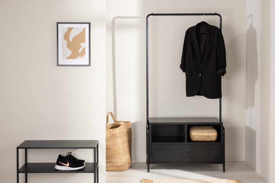 VENTURE DESIGN Quito klesstativ, m. 2 rom og 1 skuff - sort stl