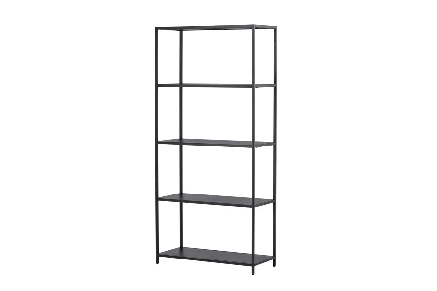 VENTURE DESIGN Montevideo bokhylla, m. 5 hyllplan - svart stl