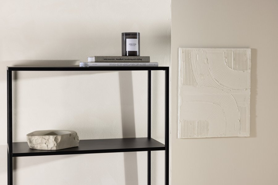 VENTURE DESIGN Montevideo bokhylla, m. 5 hyllplan - svart stl