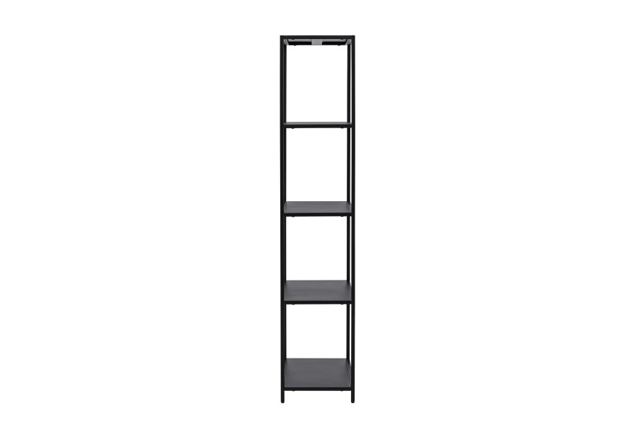VENTURE DESIGN Montevideo bokhylla, m. 5 hyllplan - svart stl