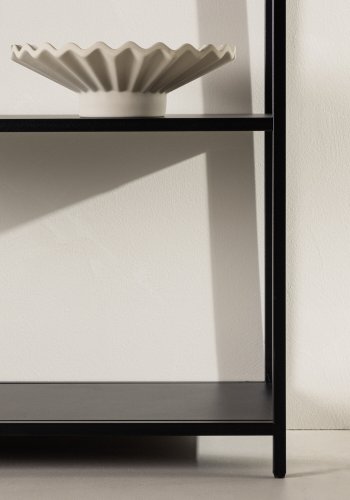 VENTURE DESIGN Montevideo bokhylla, m. 5 hyllplan - svart stl